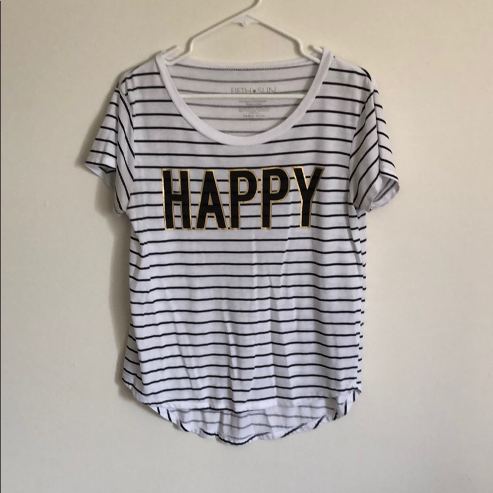 Striped happy tee